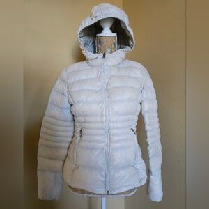 Halifax Traders Packable Down White Hooded Puffer Coat Medium